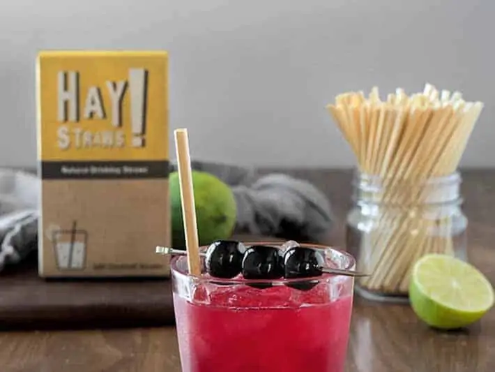 Reusable straws made from hay