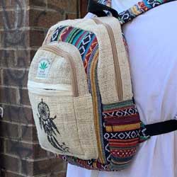 Mini Hemp Backpack Handmade Friendly THC Free Bag Handmade Backpack Colourful Small Backpack Weddings Gifts & Mementos Best Men Gifts 