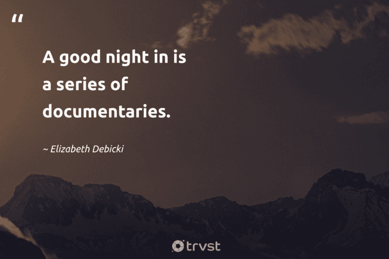 "A good night in is a series of documentaries." -Elizabeth Debicki #trvst #quotes #socialchange #thinkgreen #dream #sleep #night #meditate #dark 