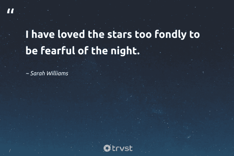 "I have loved the stars too fondly to be fearful of the night." -Sarah Williams #trvst #quotes #socialimpact #socialchange #sleep #rest #dark #peace #night 