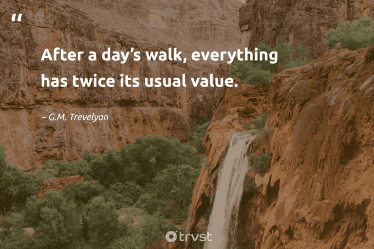 "After a day’s walk, everything has twice its usual value." -G.M. Trevelyan #trvst #quotes #socialchange #thinkgreen #hiking #walking 