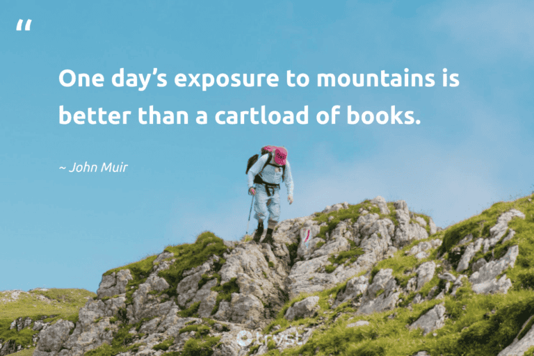 "One day’s exposure to mountains is better than a cartload of books." -John Muir #trvst #quotes #collectiveaction #beinspired #walking #books #hiking 