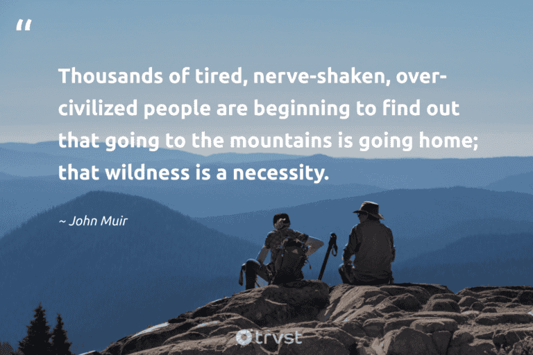 "Thousands of tired, nerve-shaken, over-civilized people are beginning to find out that going to the mountains is going home; that wildness is a necessity." -John Muir #trvst #quotes #socialchange #thinkgreen #walking #people #hiking 