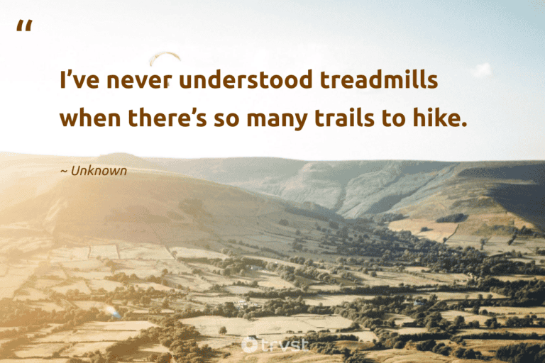 "I’ve never understood treadmills when there’s so many trails to hike." -Unknown #trvst #quotes #takeaction #ecoconscious #walking #hiking 