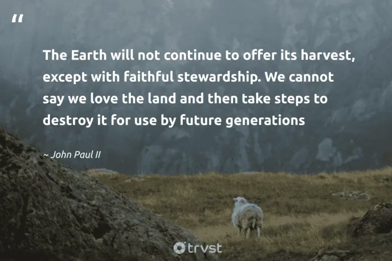 "The Earth will not continue to offer its harvest, except with faithful stewardship. We cannot say we love the land and then take steps to destroy it for use by future generations" -John Paul II #trvst #quotes #dogood #beinspired #earth #future #environment #love 