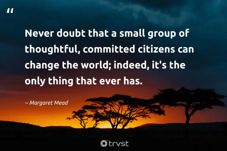 "Never doubt that a small group of thoughtful, committed citizens can change the world; indeed, it's the only thing that ever has." -Margaret Mead #trvst #quotes #collectiveaction #ecoconscious #environment #world #earth 