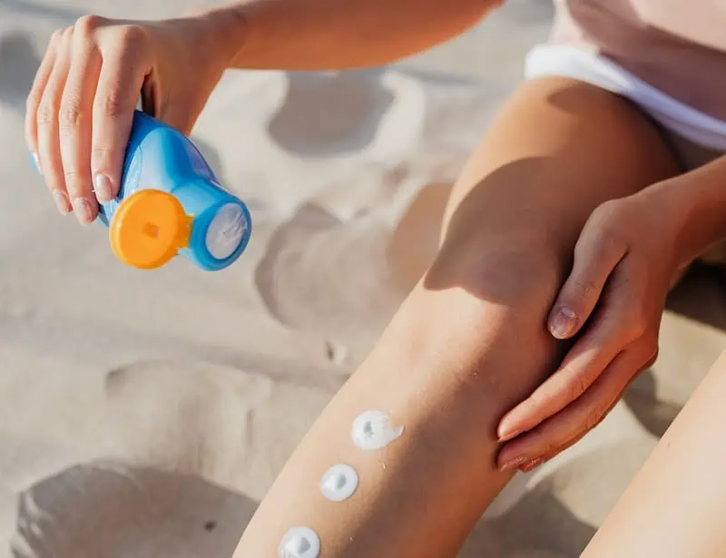 sunscreen on beach