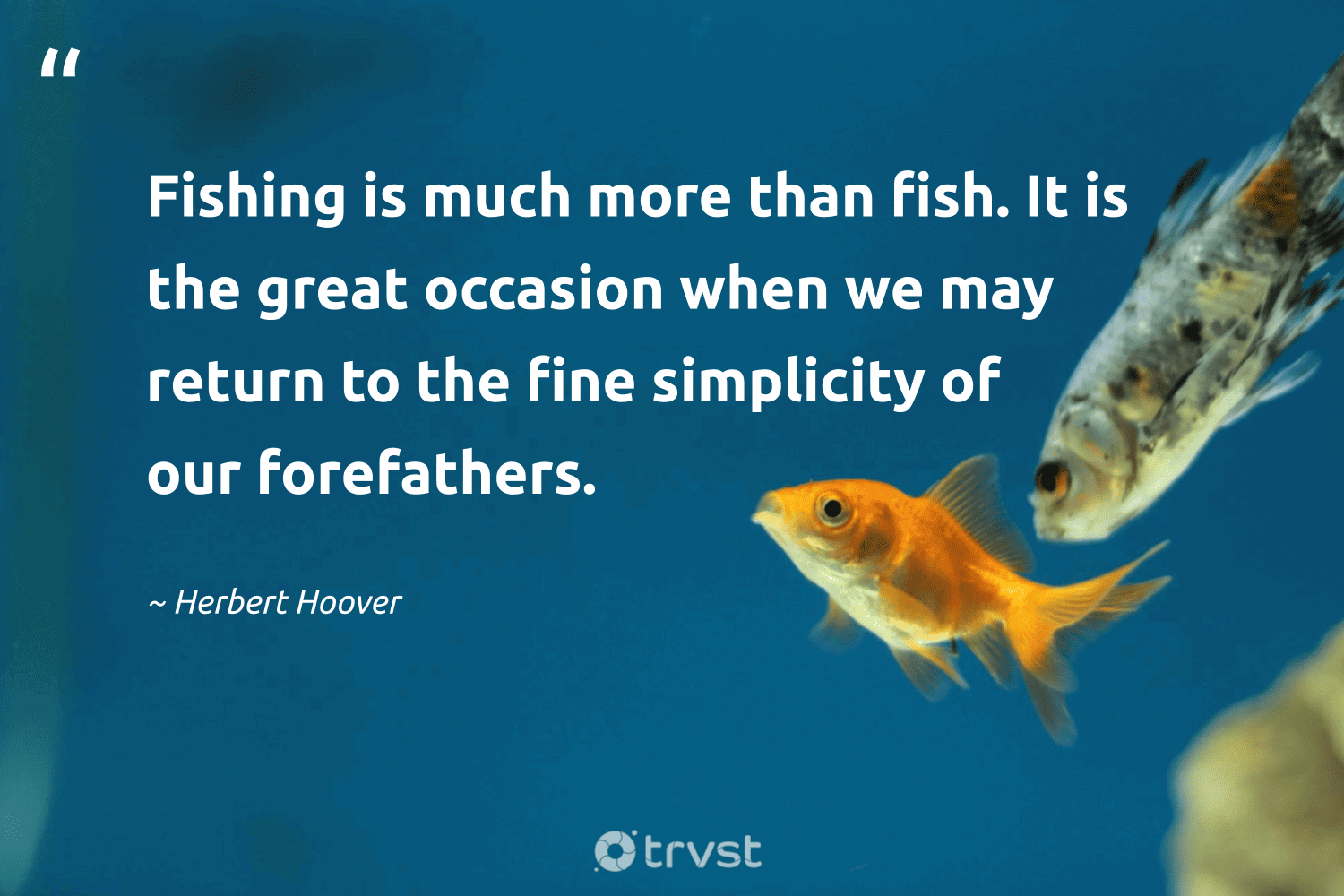 "Fishing is much more than fish. It is the great occasion when we may return to the fine simplicity of our forefathers." -Herbert Hoover #trvst #quotes #socialimpact #socialchange #fish #fish 