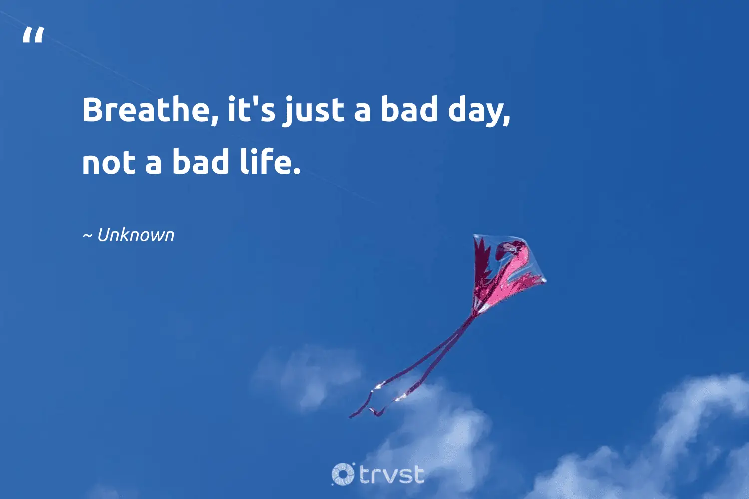 "Breathe, it's just a bad day, not a bad life." -Unknown #trvst #quotes #impact #takeaction #life 