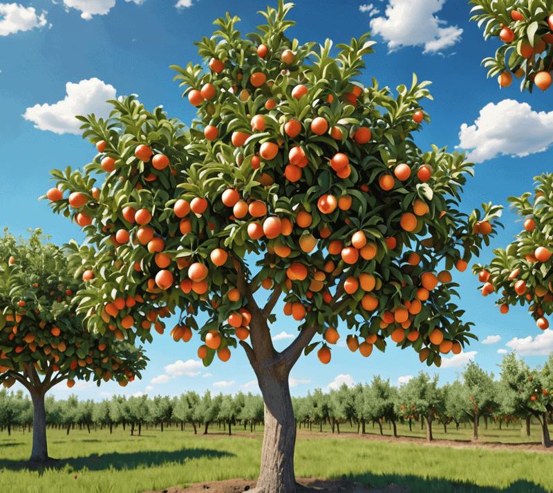 Fruit-laden tree symbolizing abundance and richness.