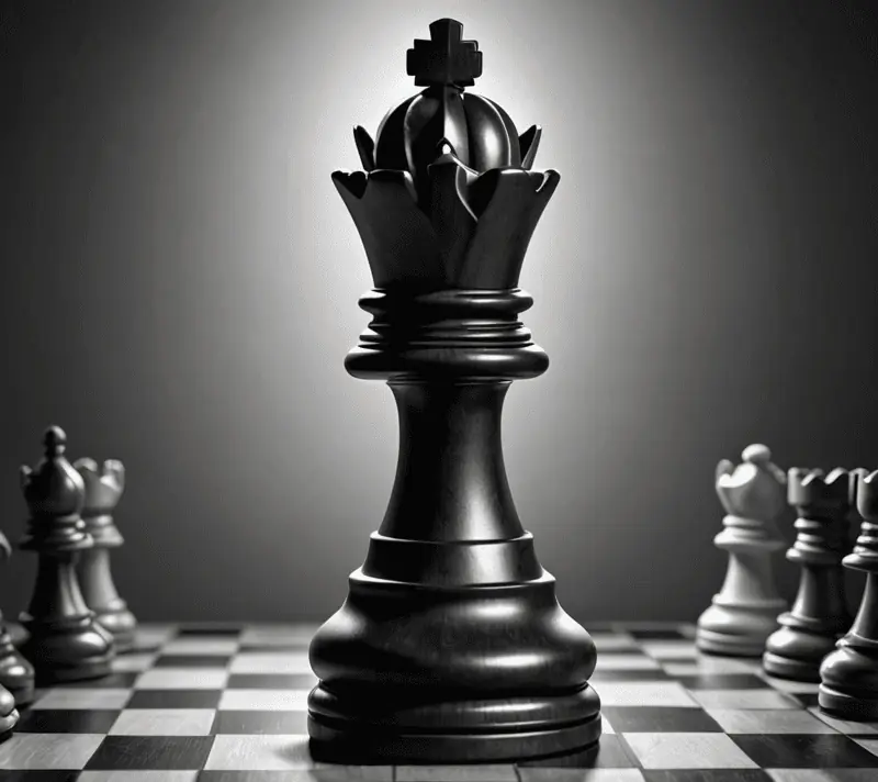 A lone white knight chess piece spotlighted on a chessboard, symbolizing skill and proficiency.