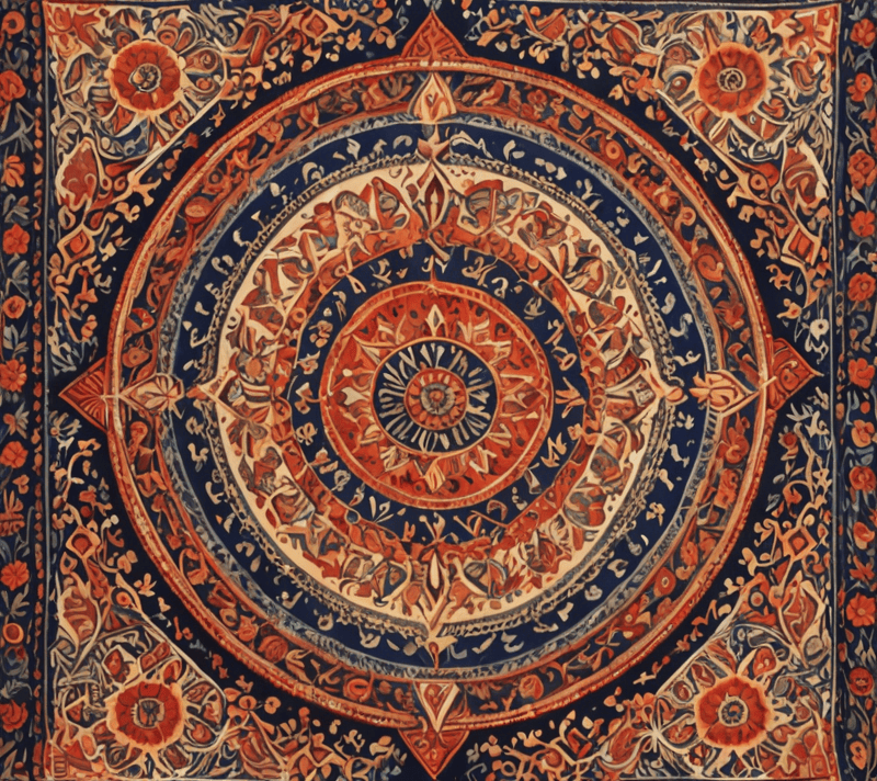 Tapestry of vibrant cultural patterns representing the charisma of cultural diversity