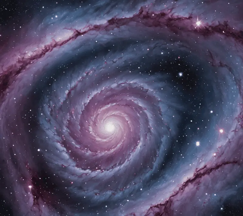 Spiral galaxy with swirling colors representing cosmic creativity and intellectual depth