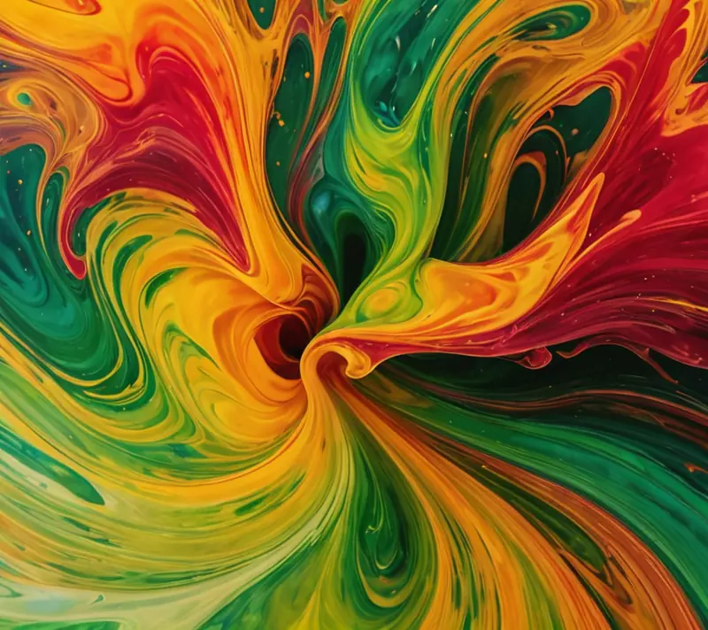 Colorful ink droplets dispersing in water symbolizing the fusion of joyful moments