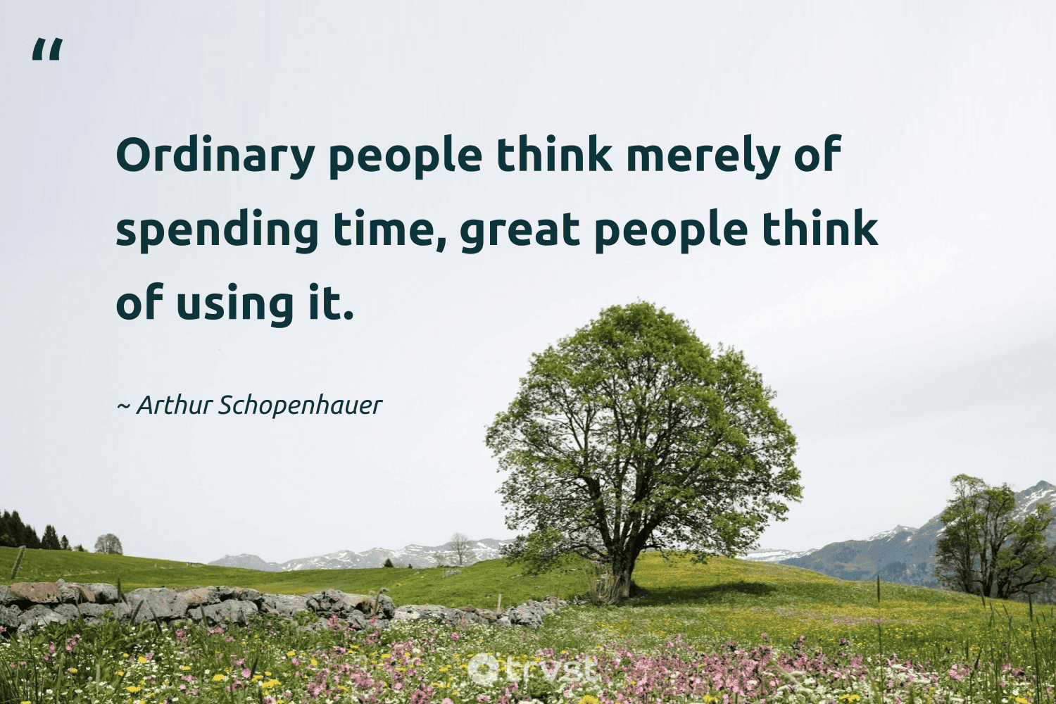 "Ordinary people think merely of spending time, great people think of using it." -Arthur Schopenhauer #trvst #quotes #bethechange #ecoconscious #productivity #people 