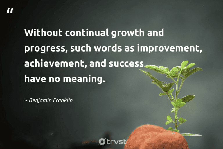 "Without continual growth and progress, such words as improvement, achievement, and success have no meaning." -Benjamin Franklin #trvst #quotes #bethechange #socialimpact #success 
