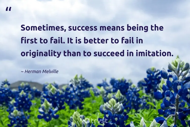 "Sometimes, success means being the first to fail. It is better to fail in originality than to succeed in imitation." -Herman Melville #trvst #quotes #changetheworld #ecoconscious #success 