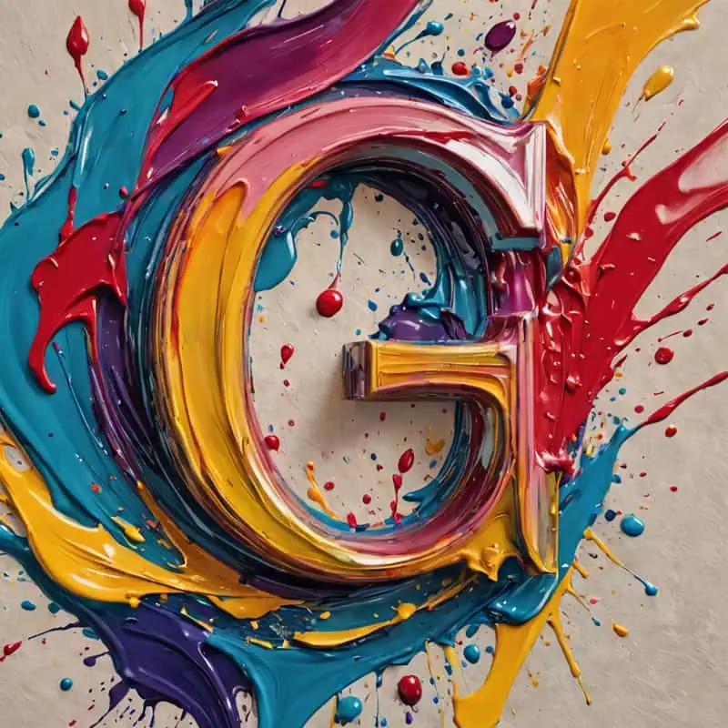 letter G color splash