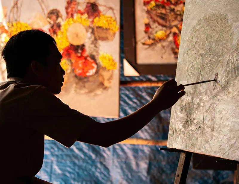 A painter at work