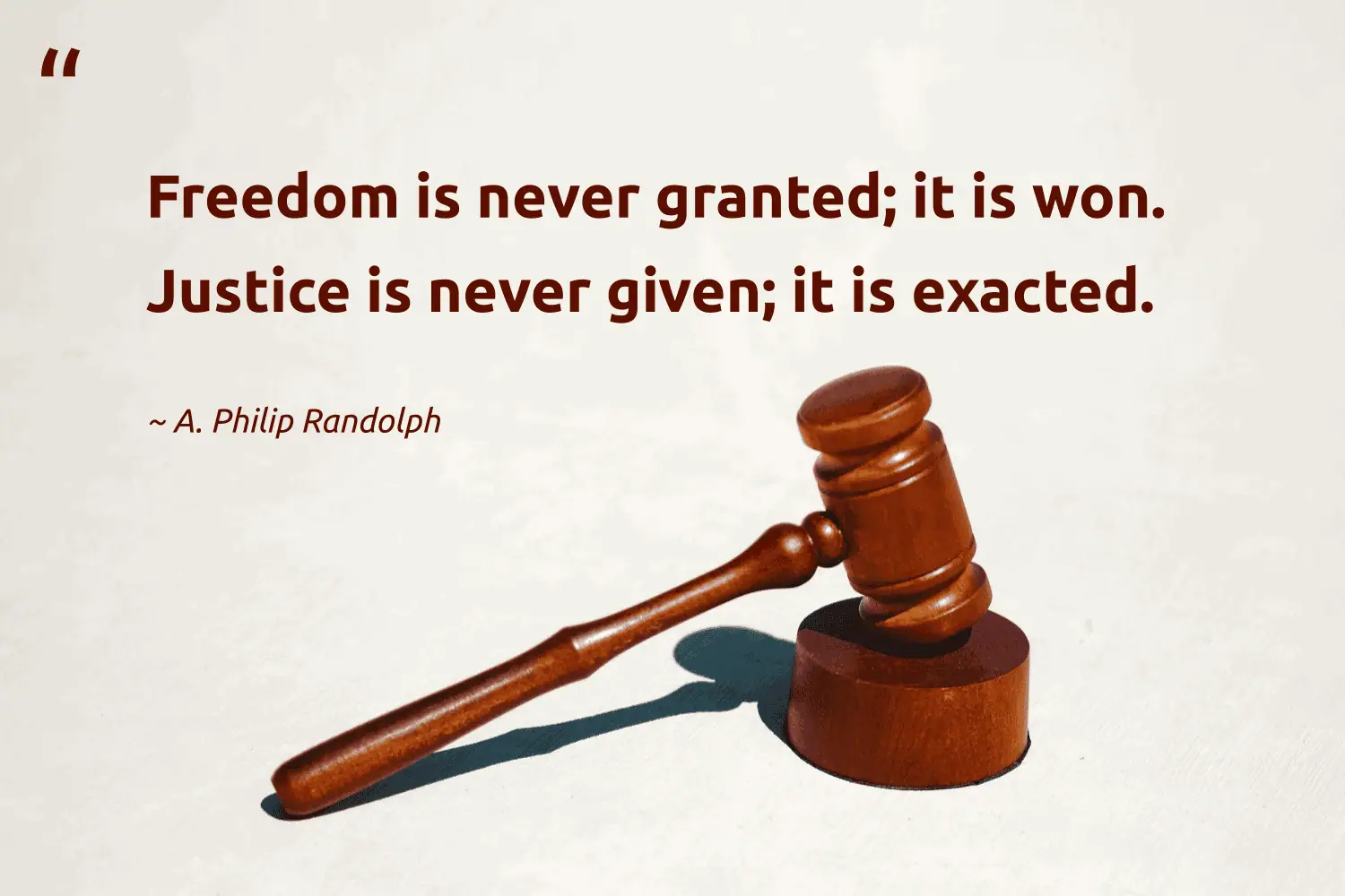 "Freedom is never granted; it is won. Justice is never given; it is exacted." -A. Philip Randolph #trvst #quotes #planetearthfirst #impact #CivilRights