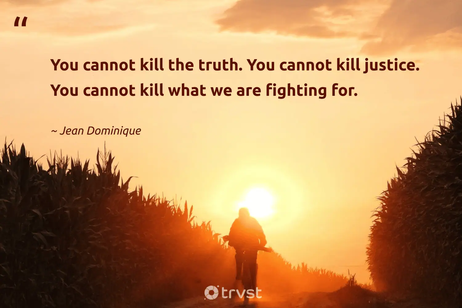 "You cannot kill the truth. You cannot kill justice. You cannot kill what we are fighting for." -Jean Dominique #trvst #quotes #bethechange #socialimpact #CivilRights #truth