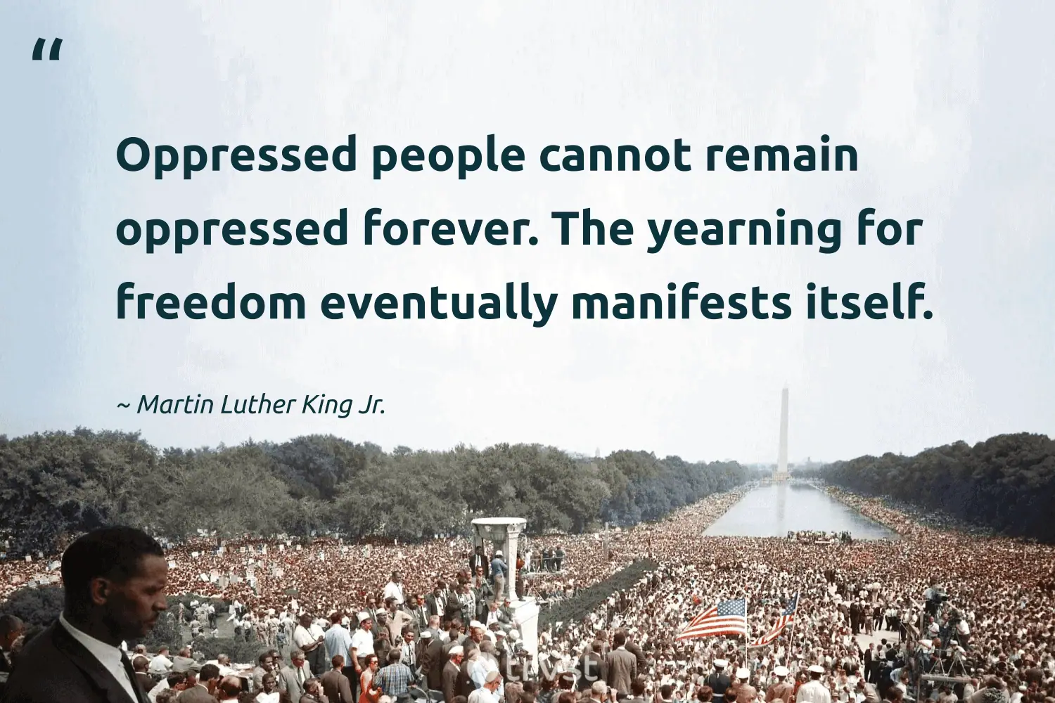 "Oppressed people cannot remain oppressed forever. The yearning for freedom eventually manifests itself." -Martin Luther King Jr. #trvst #quotes #planetearthfirst #changetheworld #CivilRights #people #freedom