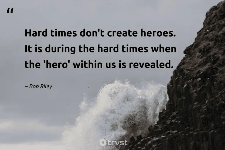 "Hard times don't create heroes. It is during the hard times when the 'hero' within us is revealed." -Bob Riley #trvst #quotes #impact #bethechange #HardLife #hero #LifeIsHard