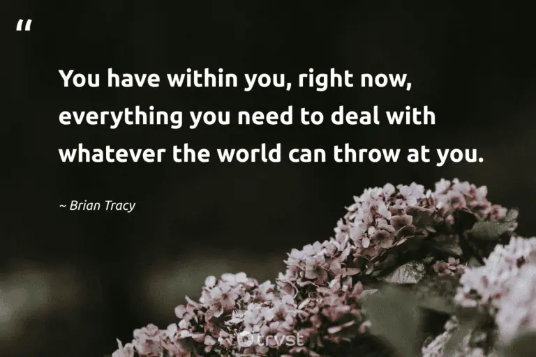 "You have within you, right now, everything you need to deal with whatever the world can throw at you." -Brian Tracy #trvst #quotes #beinspired #socialchange #HardLife #world #LifeIsHard