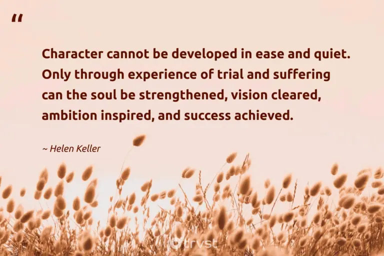"Character cannot be developed in ease and quiet. Only through experience of trial and suffering can the soul be strengthened, vision cleared, ambition inspired, and success achieved." -Helen Keller #trvst #quotes #takeaction #bethechange #LifeIsHard #HardLife
