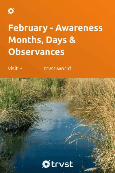 Pinterest Image for February - Awareness Months, Days & Observances