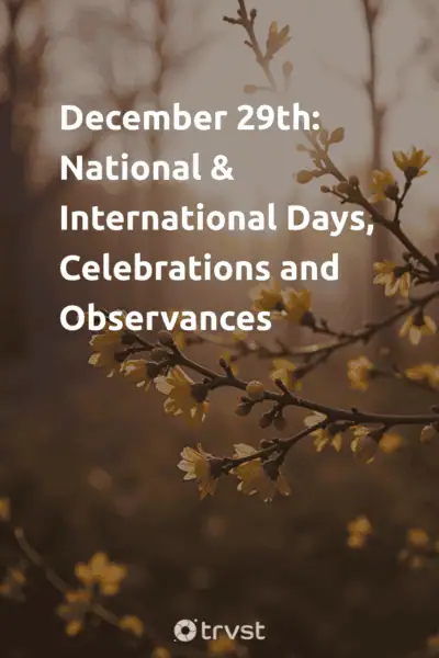 Pinterest Image for December 29th: National & International Days, Celebrations and Observances