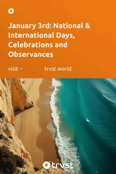 Pinterest Image for January 3rd: National & International Days, Celebrations and Observances