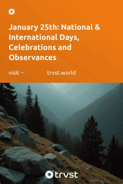 Pinterest Image for January 25th: National & International Days, Celebrations and Observances