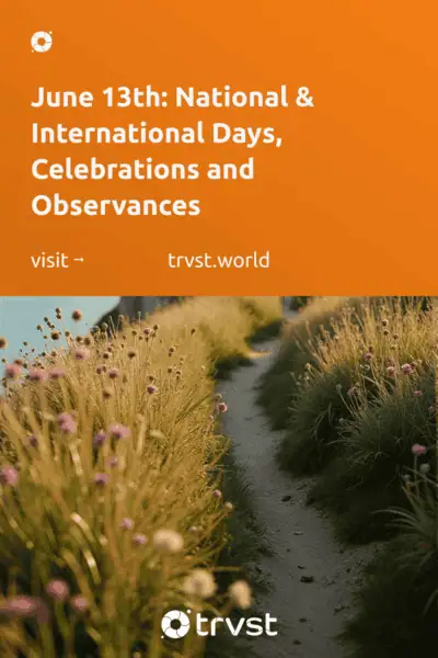 Pinterest Image for June 13th: National & International Days, Celebrations and Observances