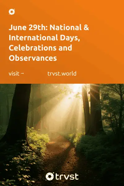 Pinterest Image for June 29th: National & International Days, Celebrations and Observances