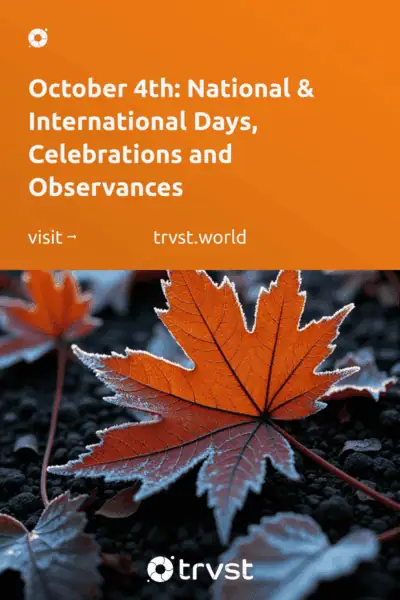 Pinterest Image for October 4th: National & International Days, Celebrations and Observances