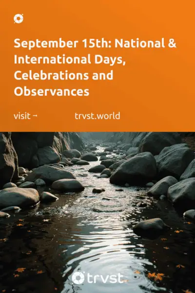 Pinterest Image for September 15th: National & International Days, Celebrations and Observances