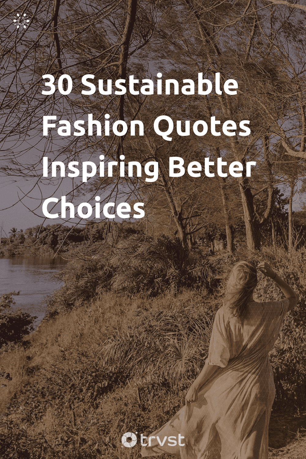 A bright and motivational quote graphic with the words 'Fashion can be a force for good' set against a backdrop of a diverse group of people wearing eco-friendly clothing.