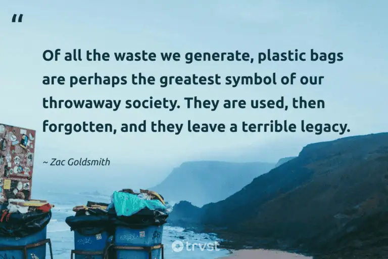"Of all the waste we generate, plastic bags are perhaps the greatest symbol of our throwaway society. They are used, then forgotten, and they leave a terrible legacy." -Zac Goldsmith #trvst #quotes #ecoconscious #bethechange #waste #plasticpollution