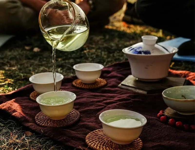 eastern tea ceremony on grass
