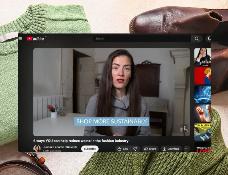 Justine Leconte youtube channel