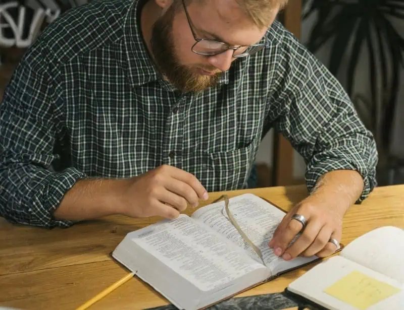 man doing bible devotion