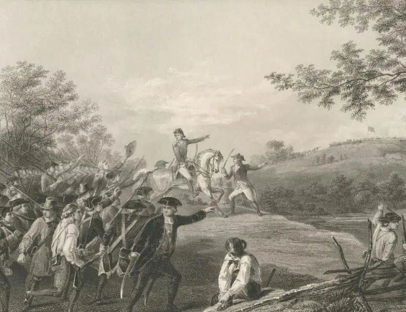 illustration of general stark bennington during american revolutionary war