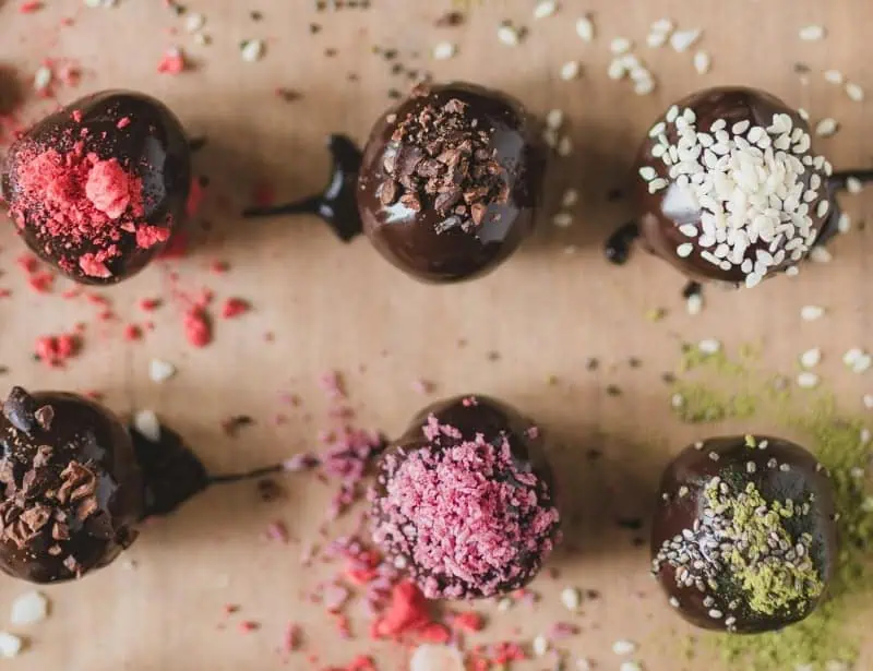 truffles with various flavor coating